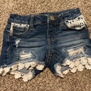 Hippie Girl Denim Shorts with Lace 4T